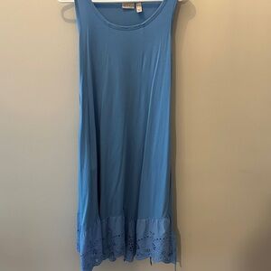 LOGO by Lori Goldstein Sky Blue Sleeveless Midi Dress